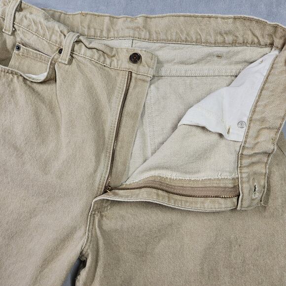 Vintage Levis 550 Orange Tab Jeans Mens 35x32* Relaxed Fit Tapered 90s USA Tan - Picture 4 of 16